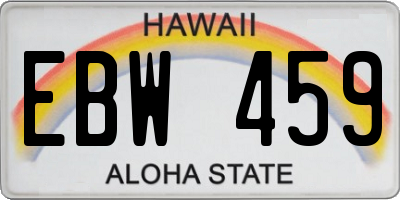 HI license plate EBW459