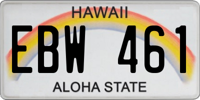 HI license plate EBW461