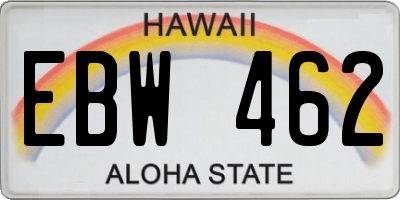 HI license plate EBW462