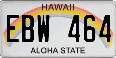 HI license plate EBW464