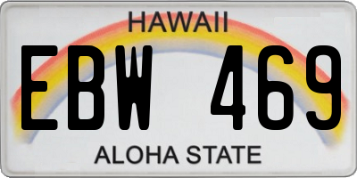 HI license plate EBW469