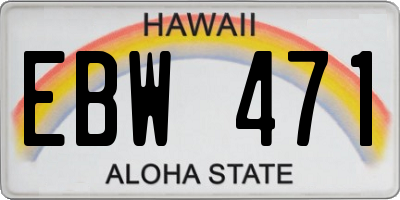 HI license plate EBW471
