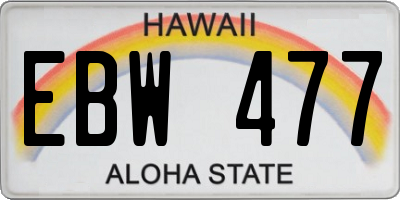 HI license plate EBW477