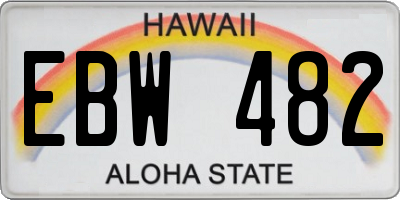 HI license plate EBW482