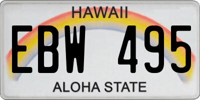 HI license plate EBW495