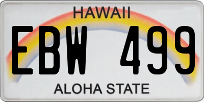 HI license plate EBW499