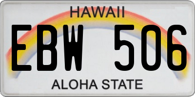 HI license plate EBW506