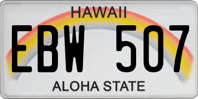 HI license plate EBW507