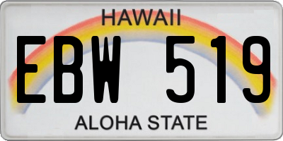 HI license plate EBW519