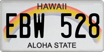 HI license plate EBW528