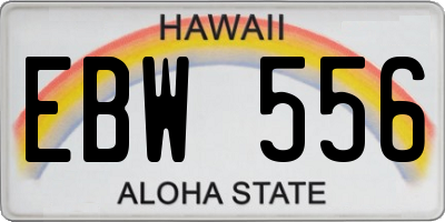 HI license plate EBW556