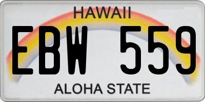 HI license plate EBW559