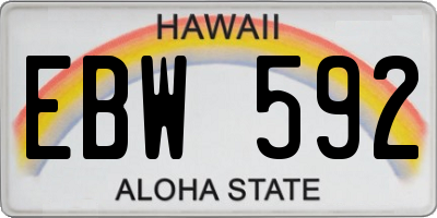 HI license plate EBW592