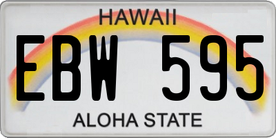 HI license plate EBW595