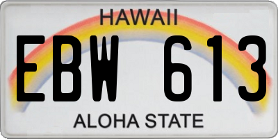 HI license plate EBW613