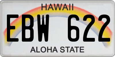 HI license plate EBW622