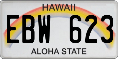 HI license plate EBW623
