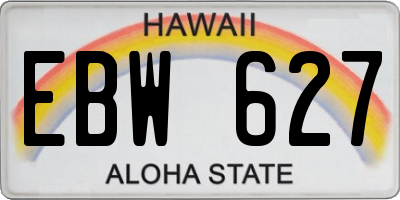 HI license plate EBW627
