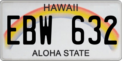 HI license plate EBW632