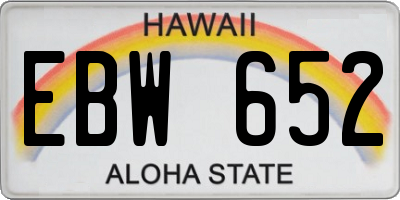 HI license plate EBW652