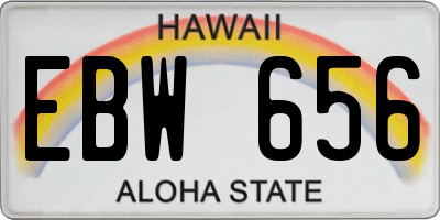 HI license plate EBW656