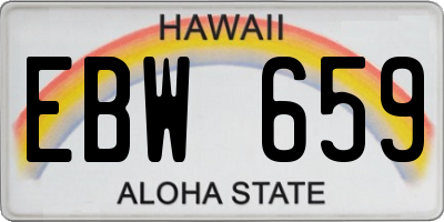HI license plate EBW659