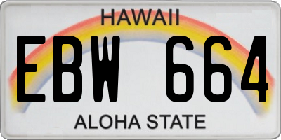 HI license plate EBW664