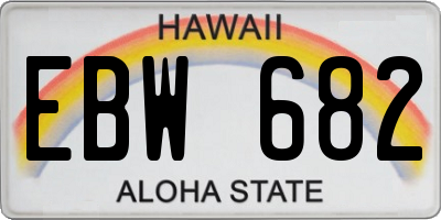 HI license plate EBW682