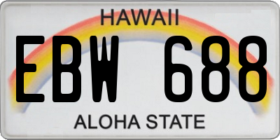 HI license plate EBW688