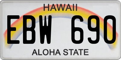 HI license plate EBW690