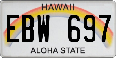 HI license plate EBW697