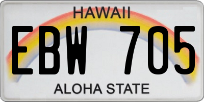 HI license plate EBW705