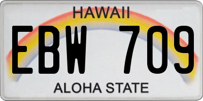 HI license plate EBW709