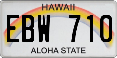 HI license plate EBW710