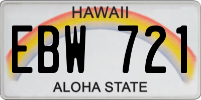 HI license plate EBW721