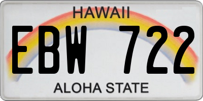 HI license plate EBW722