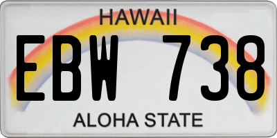 HI license plate EBW738
