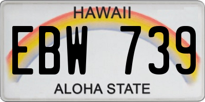 HI license plate EBW739