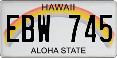 HI license plate EBW745