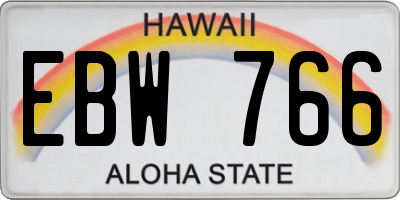 HI license plate EBW766