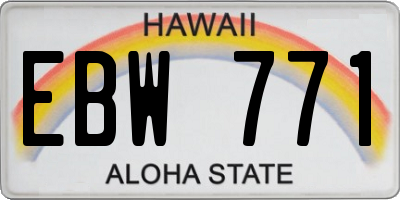 HI license plate EBW771
