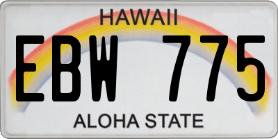 HI license plate EBW775
