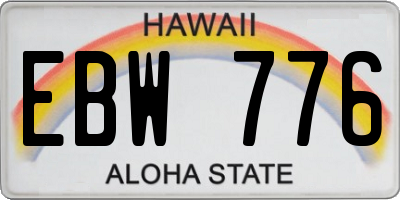 HI license plate EBW776