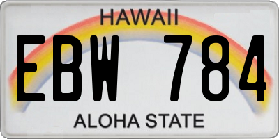 HI license plate EBW784