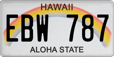 HI license plate EBW787