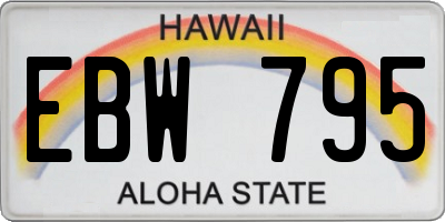 HI license plate EBW795
