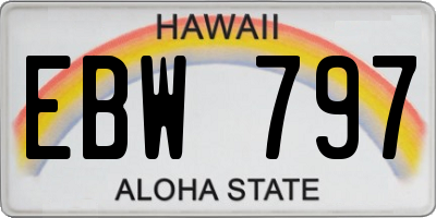 HI license plate EBW797