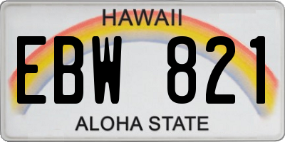 HI license plate EBW821