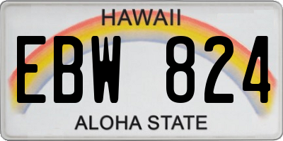 HI license plate EBW824