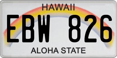 HI license plate EBW826